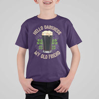 Irish Shamrock Beer Day T Shirt For Kid Hello Darkness My Old Friend