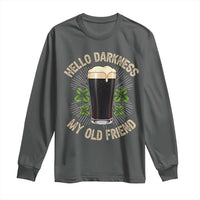 Irish Shamrock Beer Day Long Sleeve Shirt Hello Darkness My Old Friend