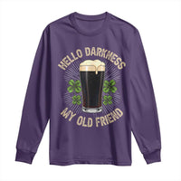 Irish Shamrock Beer Day Long Sleeve Shirt Hello Darkness My Old Friend