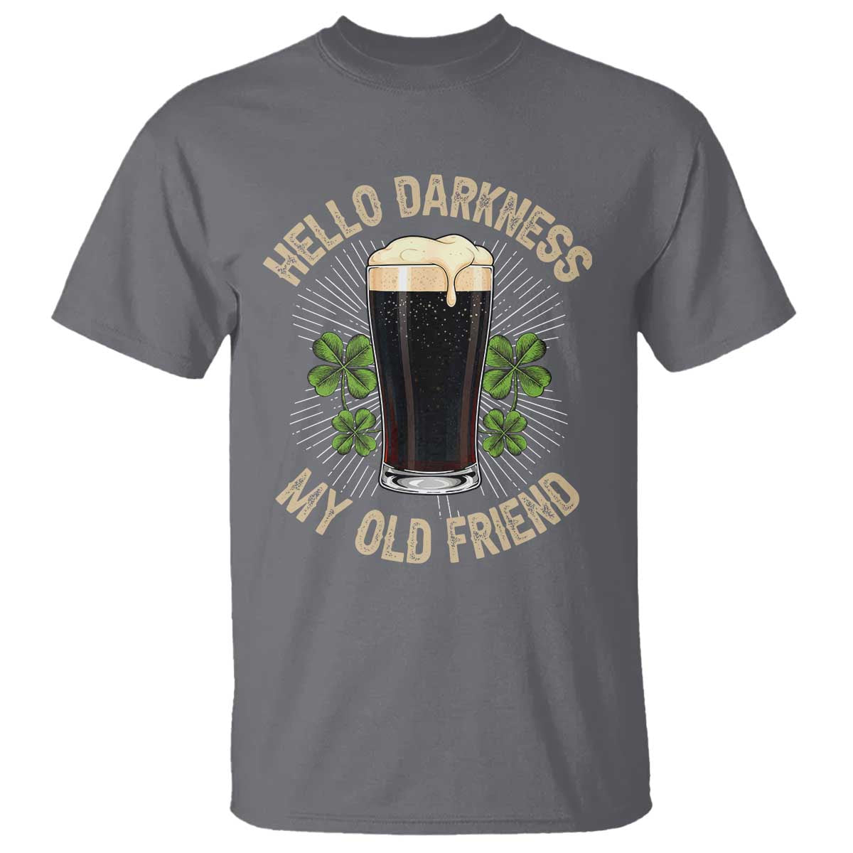 Irish Shamrock Beer Day T Shirt Hello Darkness My Old Friend