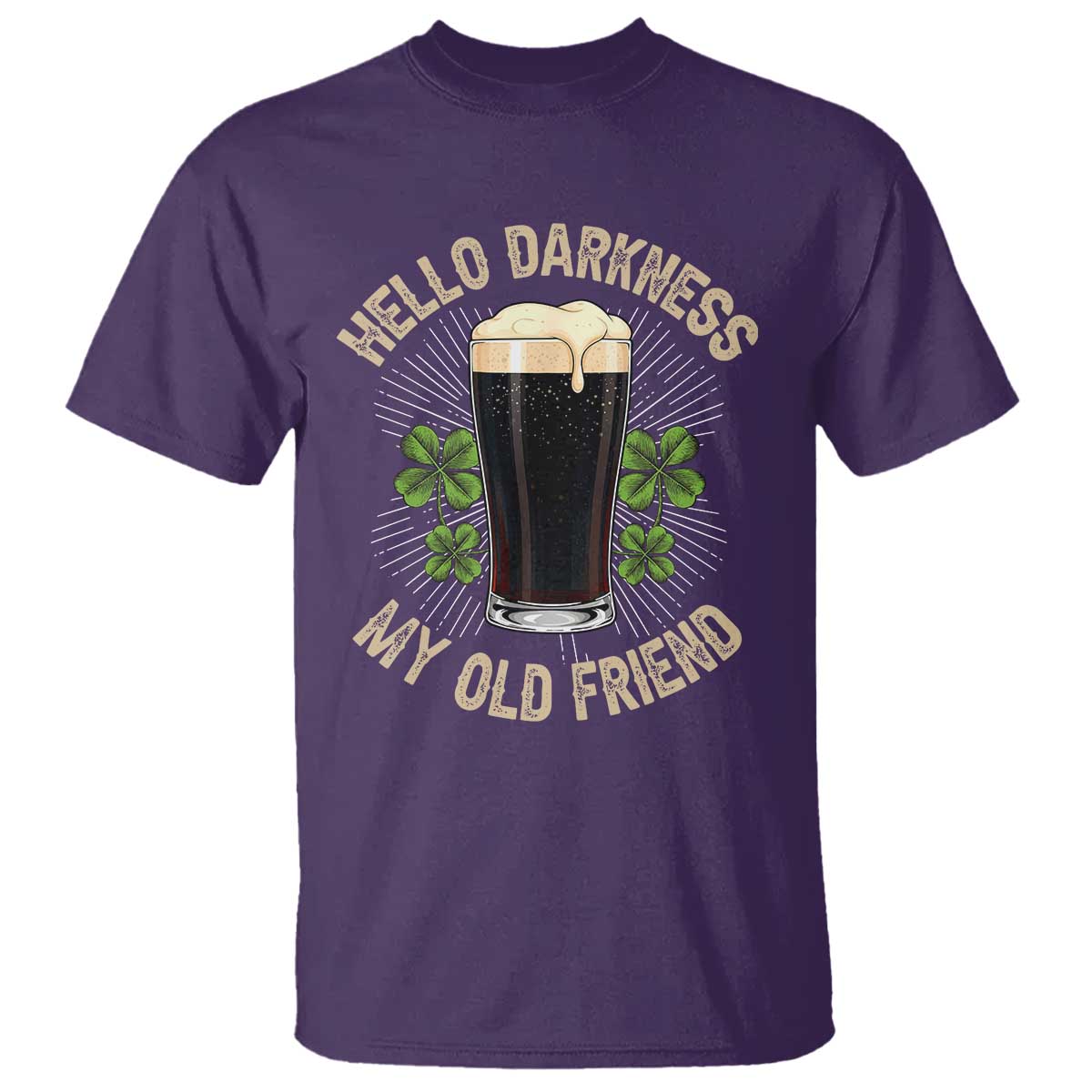 Irish Shamrock Beer Day T Shirt Hello Darkness My Old Friend