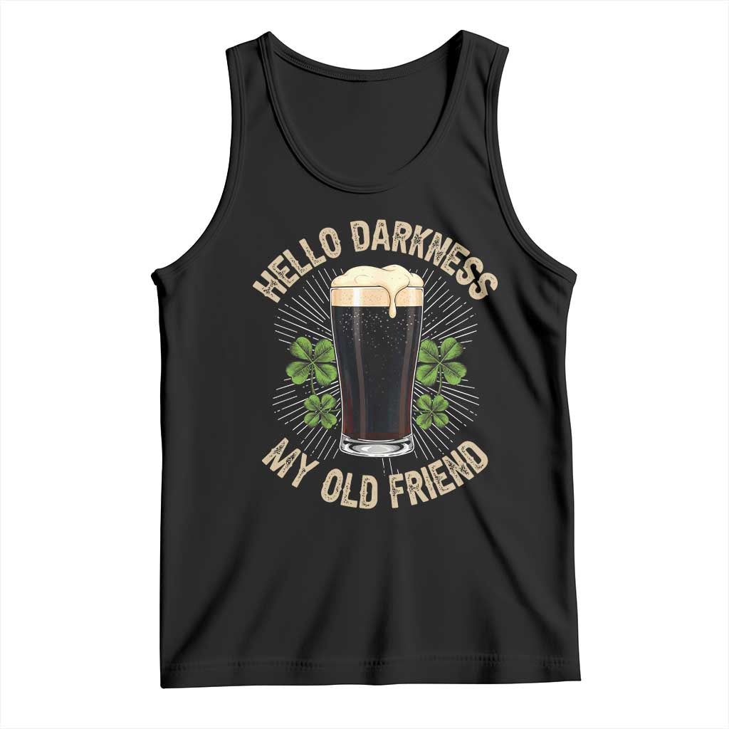Irish Shamrock Beer Day Tank Top Hello Darkness My Old Friend