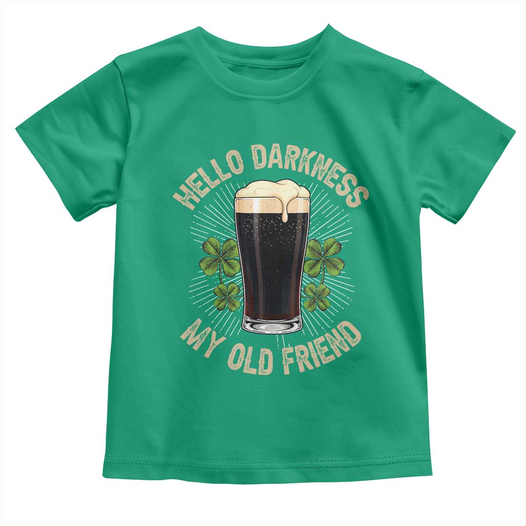 Irish Shamrock Beer Day Toddler T Shirt Hello Darkness My Old Friend