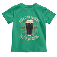 Irish Shamrock Beer Day Toddler T Shirt Hello Darkness My Old Friend