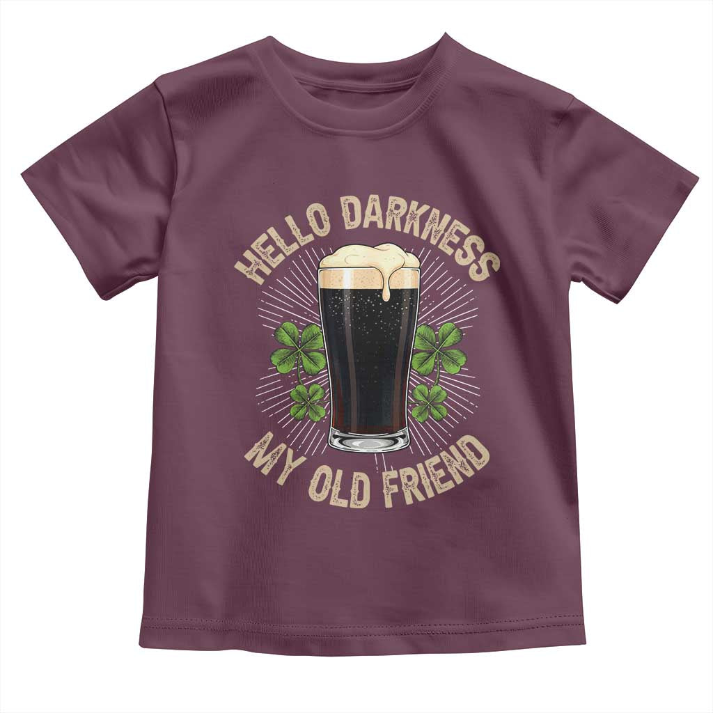 Irish Shamrock Beer Day Toddler T Shirt Hello Darkness My Old Friend
