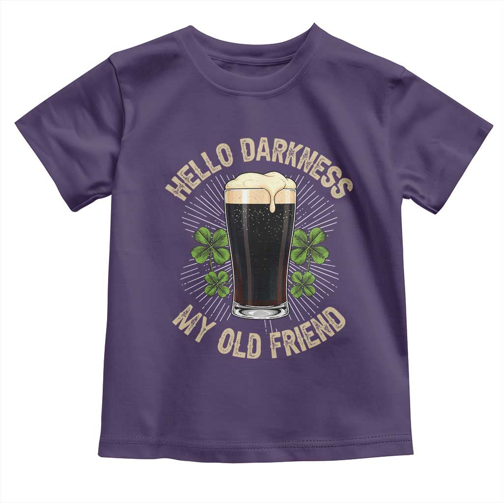 Irish Shamrock Beer Day Toddler T Shirt Hello Darkness My Old Friend