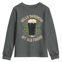 Irish Shamrock Beer Day Youth Sweatshirt Hello Darkness My Old Friend