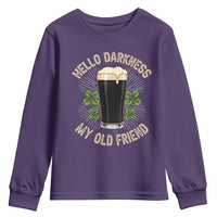 Irish Shamrock Beer Day Youth Sweatshirt Hello Darkness My Old Friend