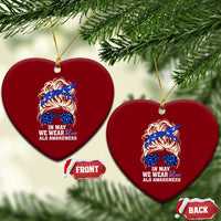 ALS Awareness We Wear Blue In May Ceramic Ornament