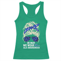 ALS Awareness We Wear Blue In May Racerback Tank Top