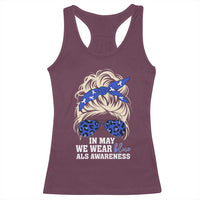 ALS Awareness We Wear Blue In May Racerback Tank Top