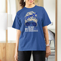 ALS Awareness We Wear Blue In May T Shirt For Women