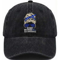 ALS Awareness We Wear Blue In May Washed Cotton Baseball Cap