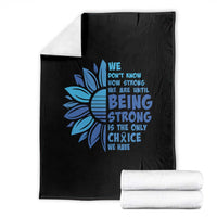 ALS Awareness Throw Blanket Blue Ribbon Stronger Survivor