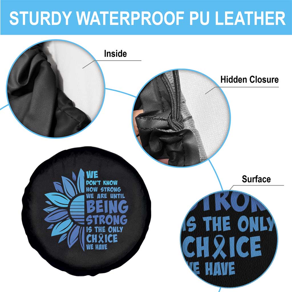 ALS Awareness Spare Tire Cover Blue Ribbon Stronger Survivor