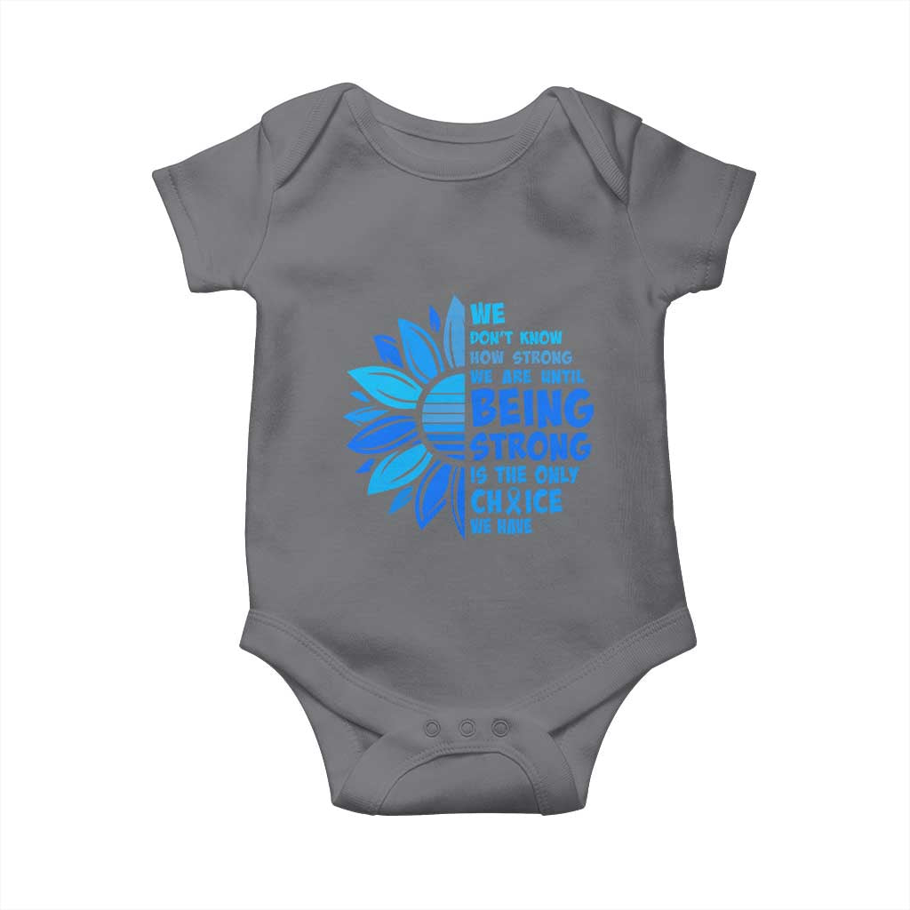 ALS Awareness Baby Onesie Blue Ribbon Stronger Survivor