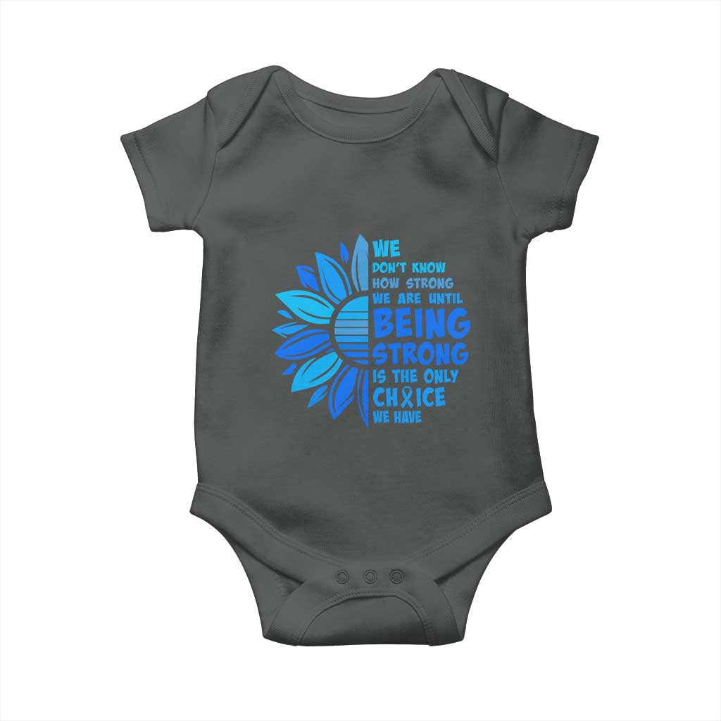ALS Awareness Baby Onesie Blue Ribbon Stronger Survivor