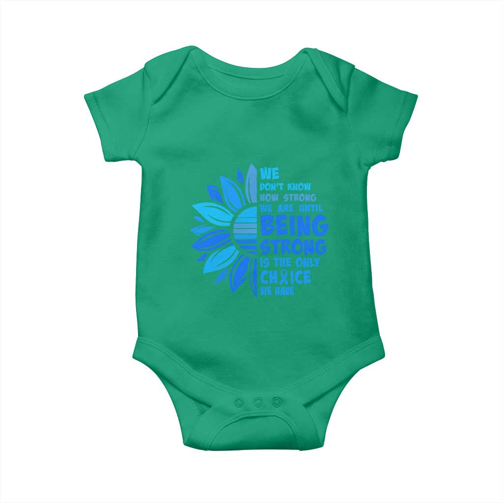 ALS Awareness Baby Onesie Blue Ribbon Stronger Survivor