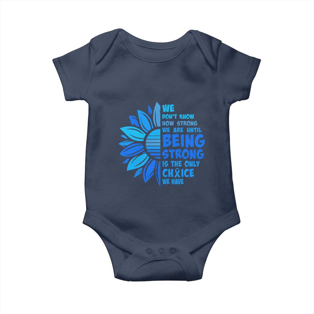 ALS Awareness Baby Onesie Blue Ribbon Stronger Survivor