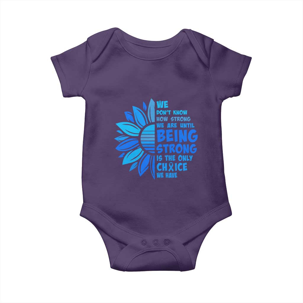 ALS Awareness Baby Onesie Blue Ribbon Stronger Survivor