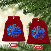 ALS Awareness Ceramic Ornament Blue Ribbon Stronger Survivor