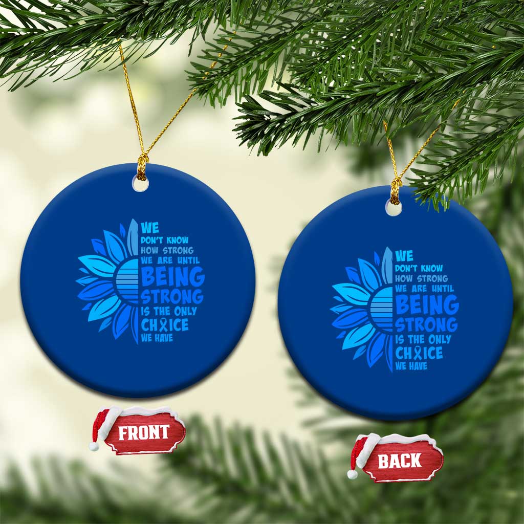 ALS Awareness Ceramic Ornament Blue Ribbon Stronger Survivor