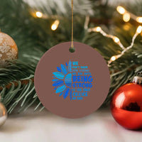 ALS Awareness Ceramic Ornament Blue Ribbon Stronger Survivor