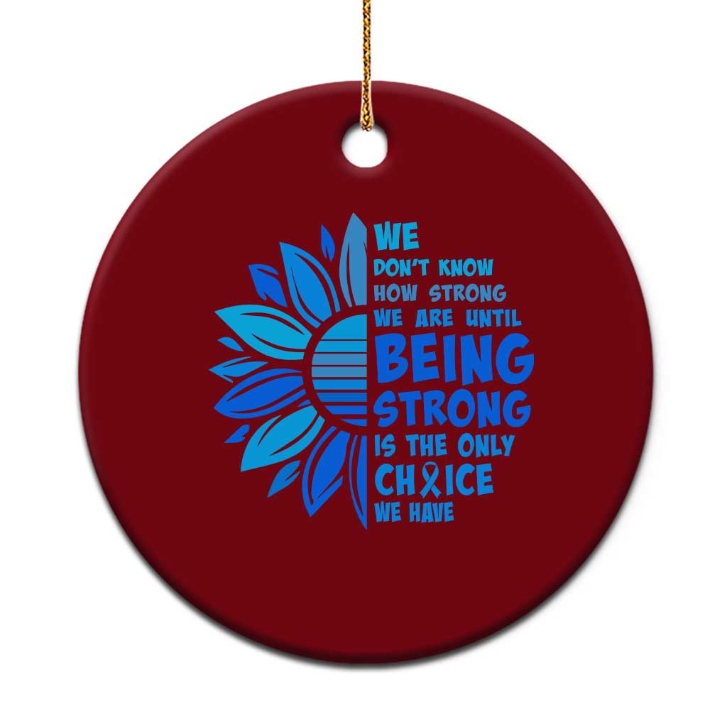 ALS Awareness Ceramic Ornament Blue Ribbon Stronger Survivor