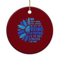 ALS Awareness Ceramic Ornament Blue Ribbon Stronger Survivor