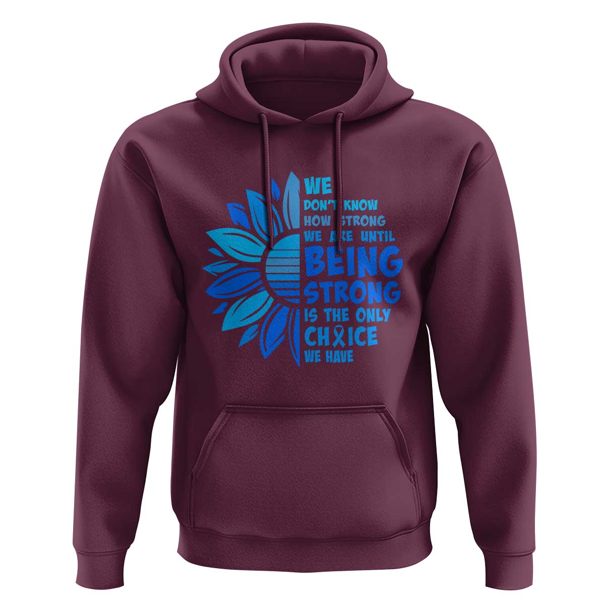 ALS Awareness Hoodie Blue Ribbon Stronger Survivor