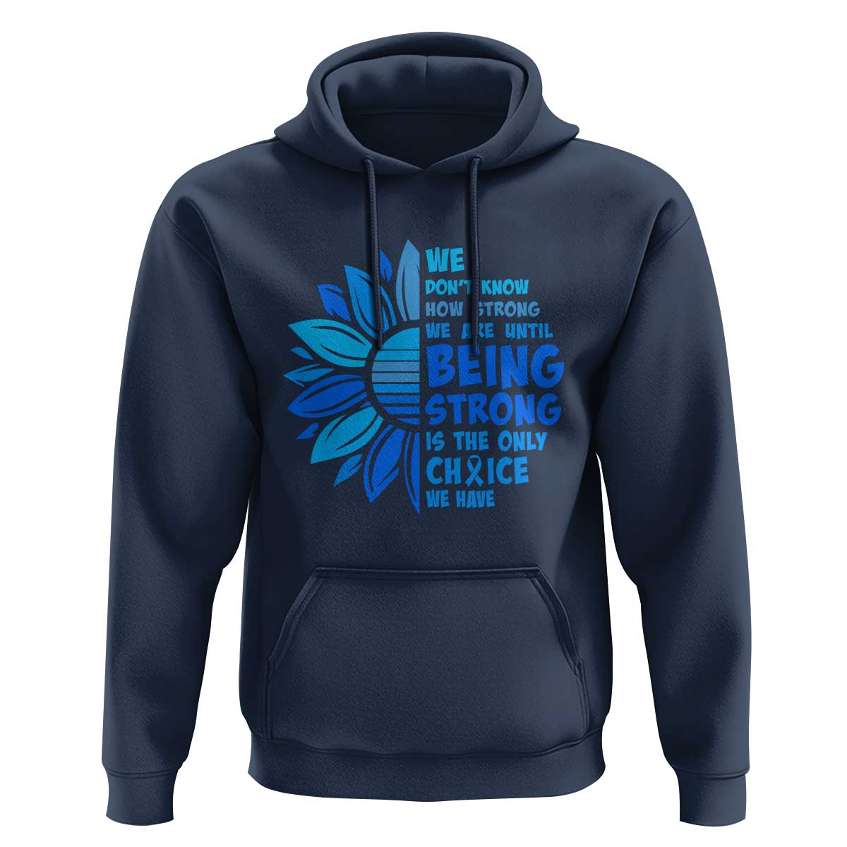 ALS Awareness Hoodie Blue Ribbon Stronger Survivor