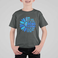 ALS Awareness T Shirt For Kid Blue Ribbon Stronger Survivor