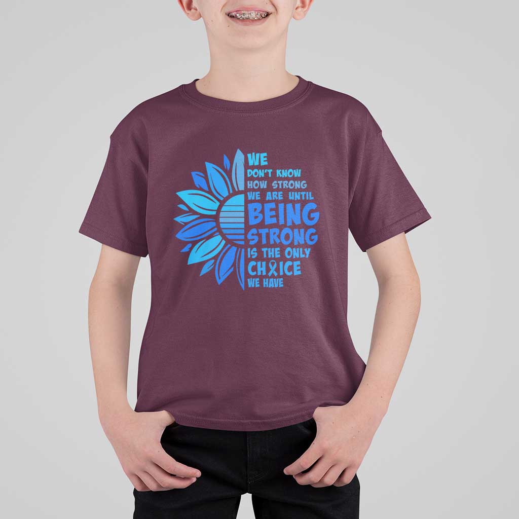 ALS Awareness T Shirt For Kid Blue Ribbon Stronger Survivor