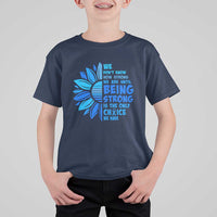 ALS Awareness T Shirt For Kid Blue Ribbon Stronger Survivor