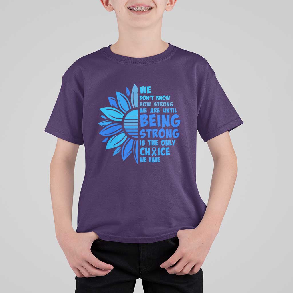 ALS Awareness T Shirt For Kid Blue Ribbon Stronger Survivor