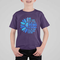 ALS Awareness T Shirt For Kid Blue Ribbon Stronger Survivor