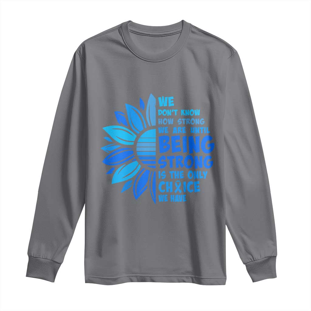 ALS Awareness Long Sleeve Shirt Blue Ribbon Stronger Survivor