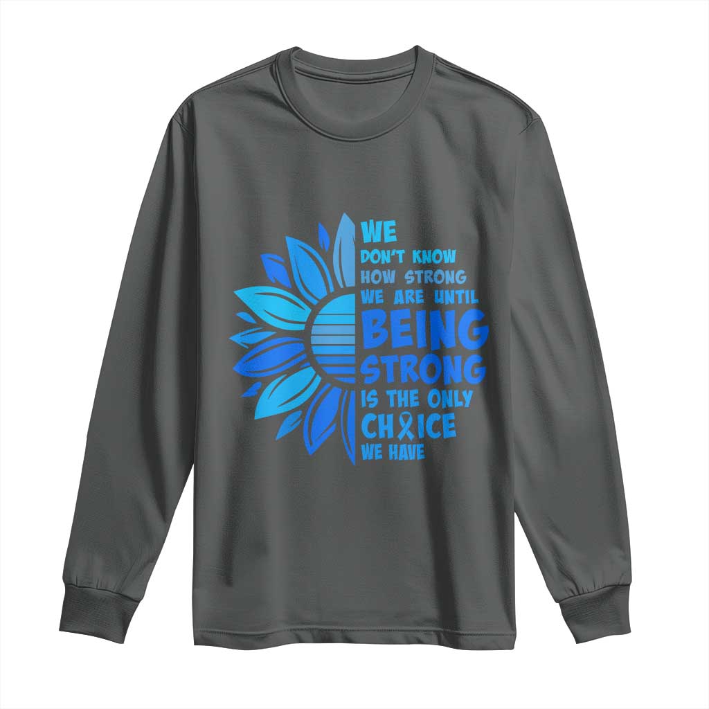 ALS Awareness Long Sleeve Shirt Blue Ribbon Stronger Survivor