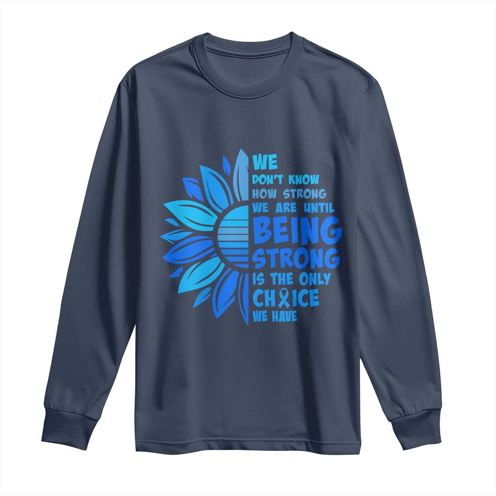 ALS Awareness Long Sleeve Shirt Blue Ribbon Stronger Survivor