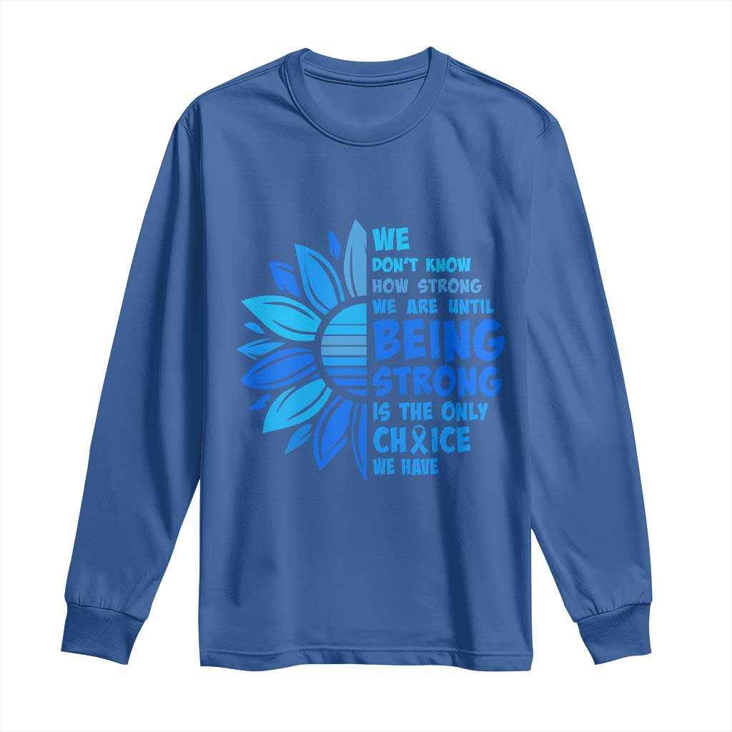 ALS Awareness Long Sleeve Shirt Blue Ribbon Stronger Survivor