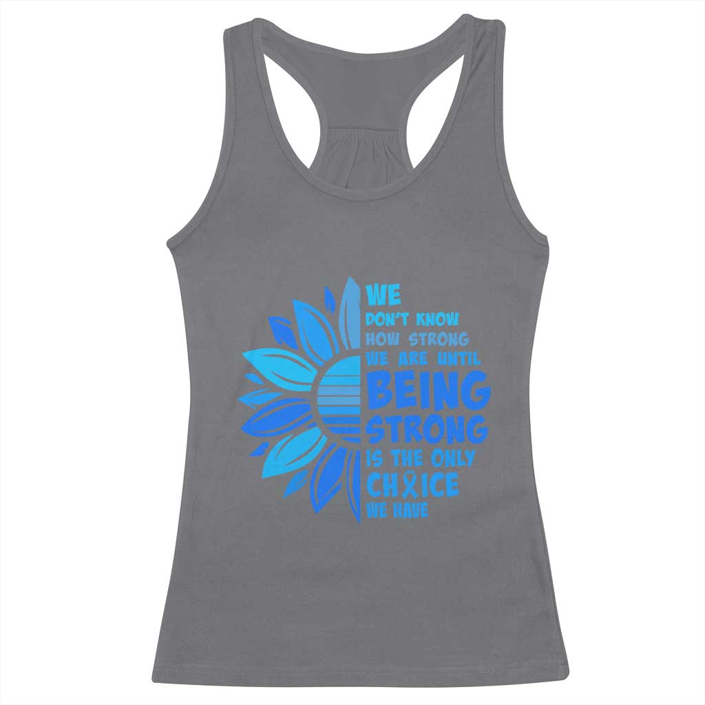 ALS Awareness Racerback Tank Top Blue Ribbon Stronger Survivor