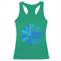 ALS Awareness Racerback Tank Top Blue Ribbon Stronger Survivor