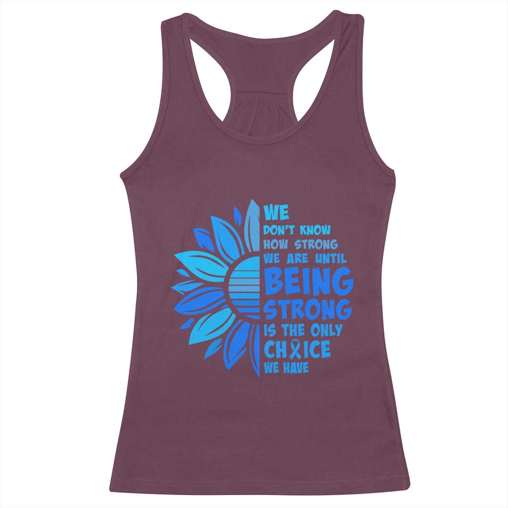 ALS Awareness Racerback Tank Top Blue Ribbon Stronger Survivor