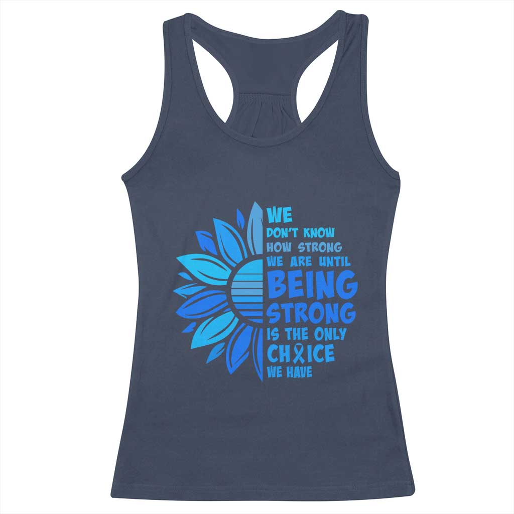 ALS Awareness Racerback Tank Top Blue Ribbon Stronger Survivor