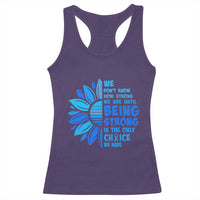 ALS Awareness Racerback Tank Top Blue Ribbon Stronger Survivor