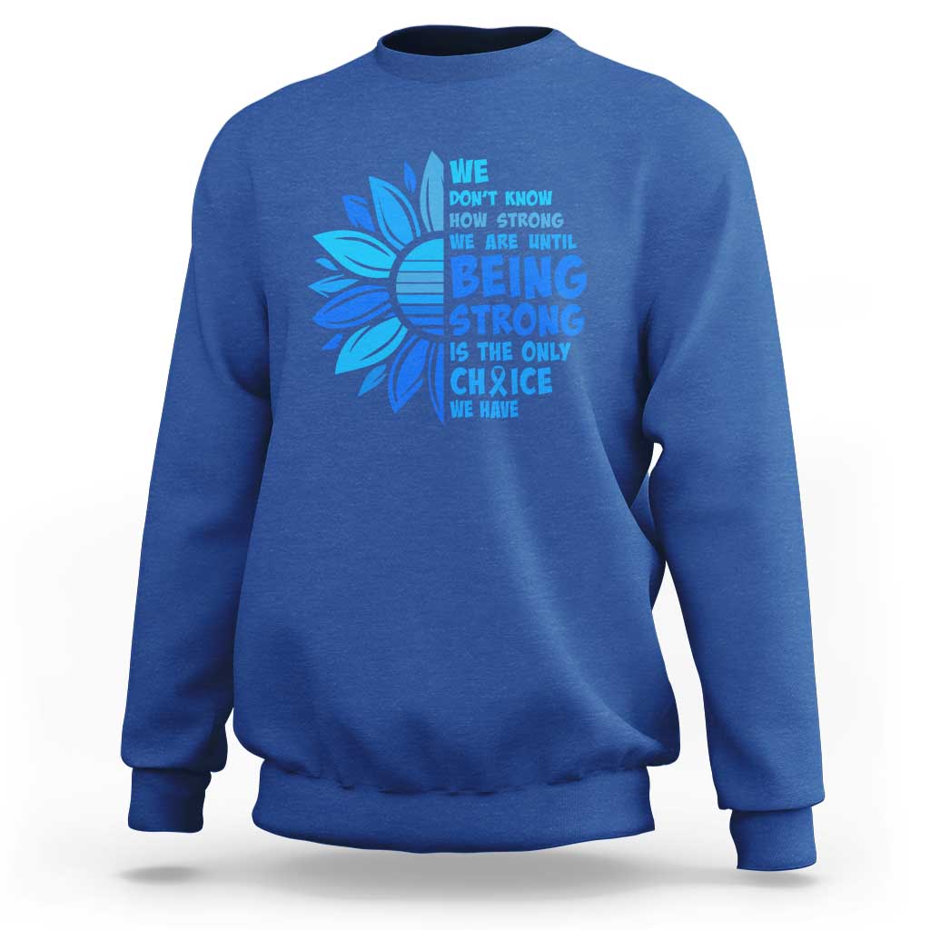 ALS Awareness Sweatshirt Blue Ribbon Stronger Survivor