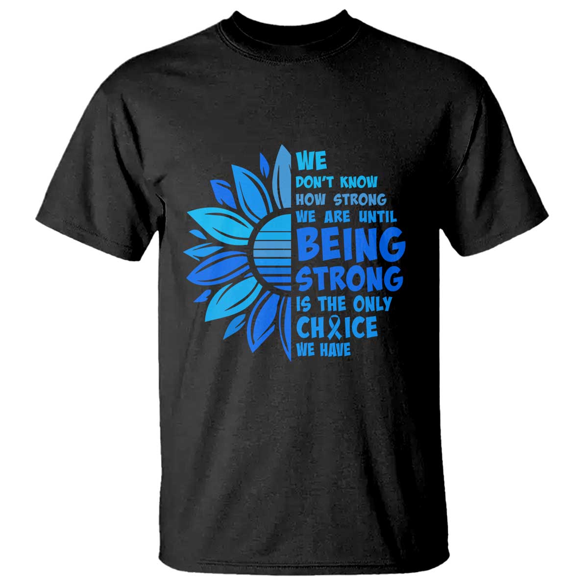 ALS Awareness T Shirt Blue Ribbon Stronger Survivor