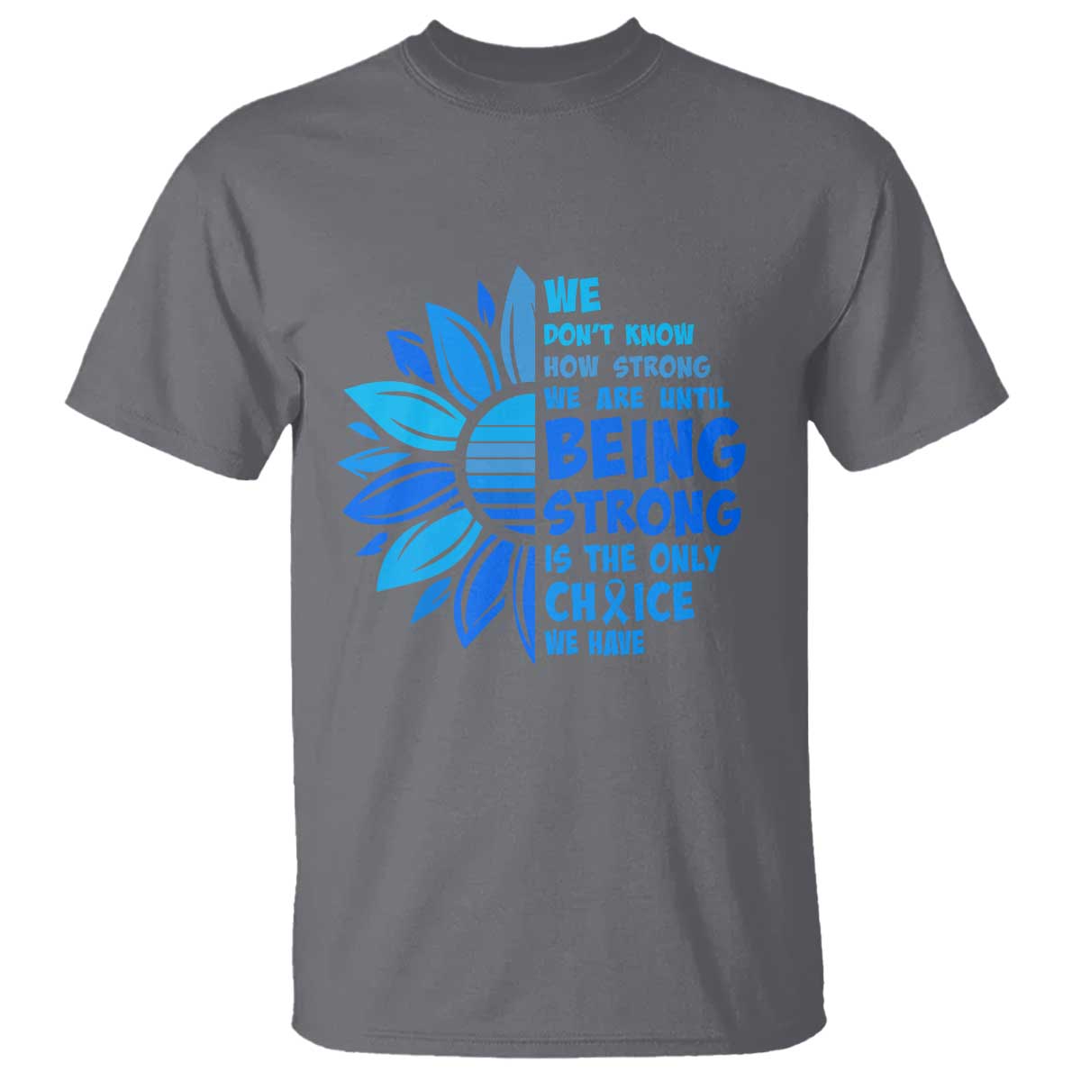 ALS Awareness T Shirt Blue Ribbon Stronger Survivor