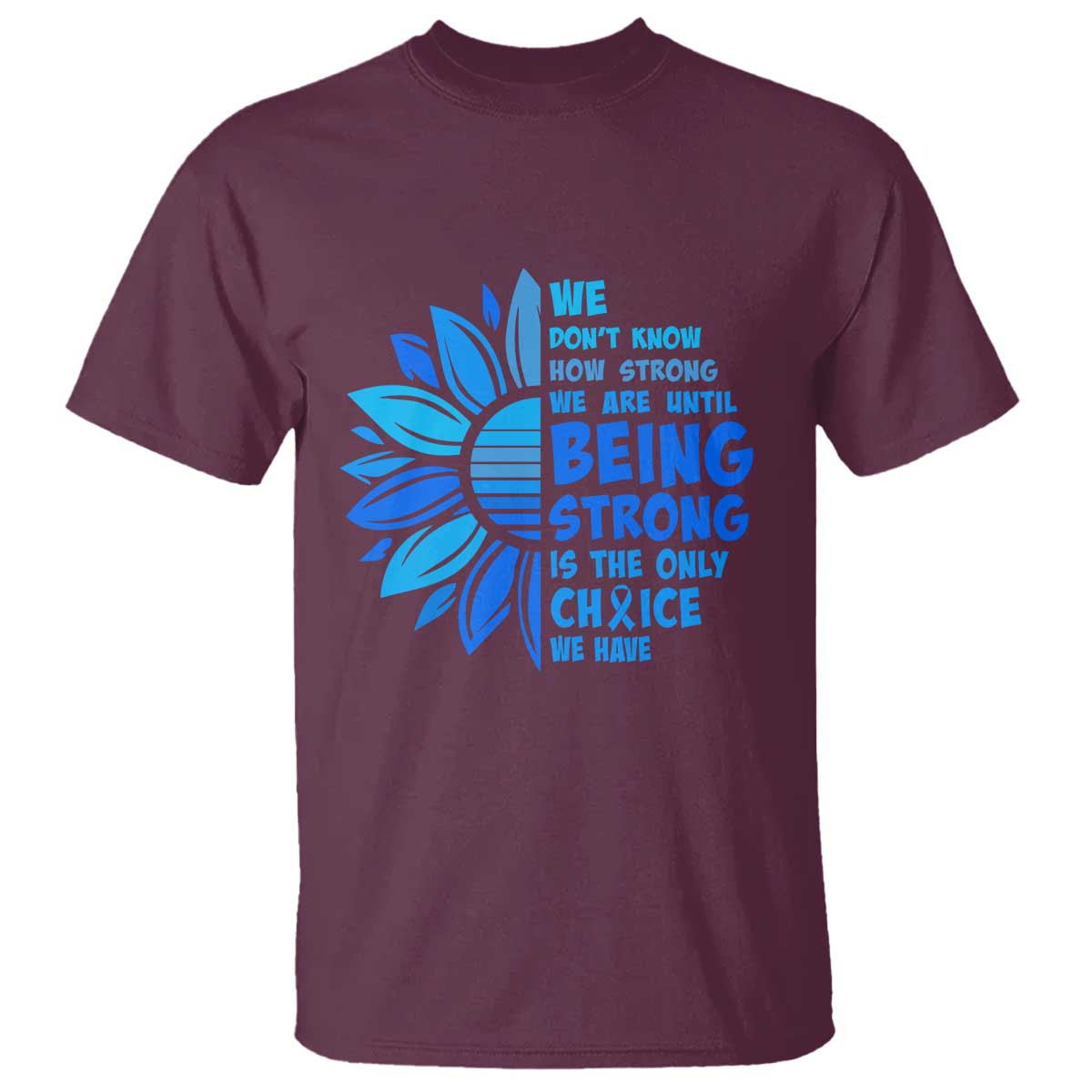 ALS Awareness T Shirt Blue Ribbon Stronger Survivor