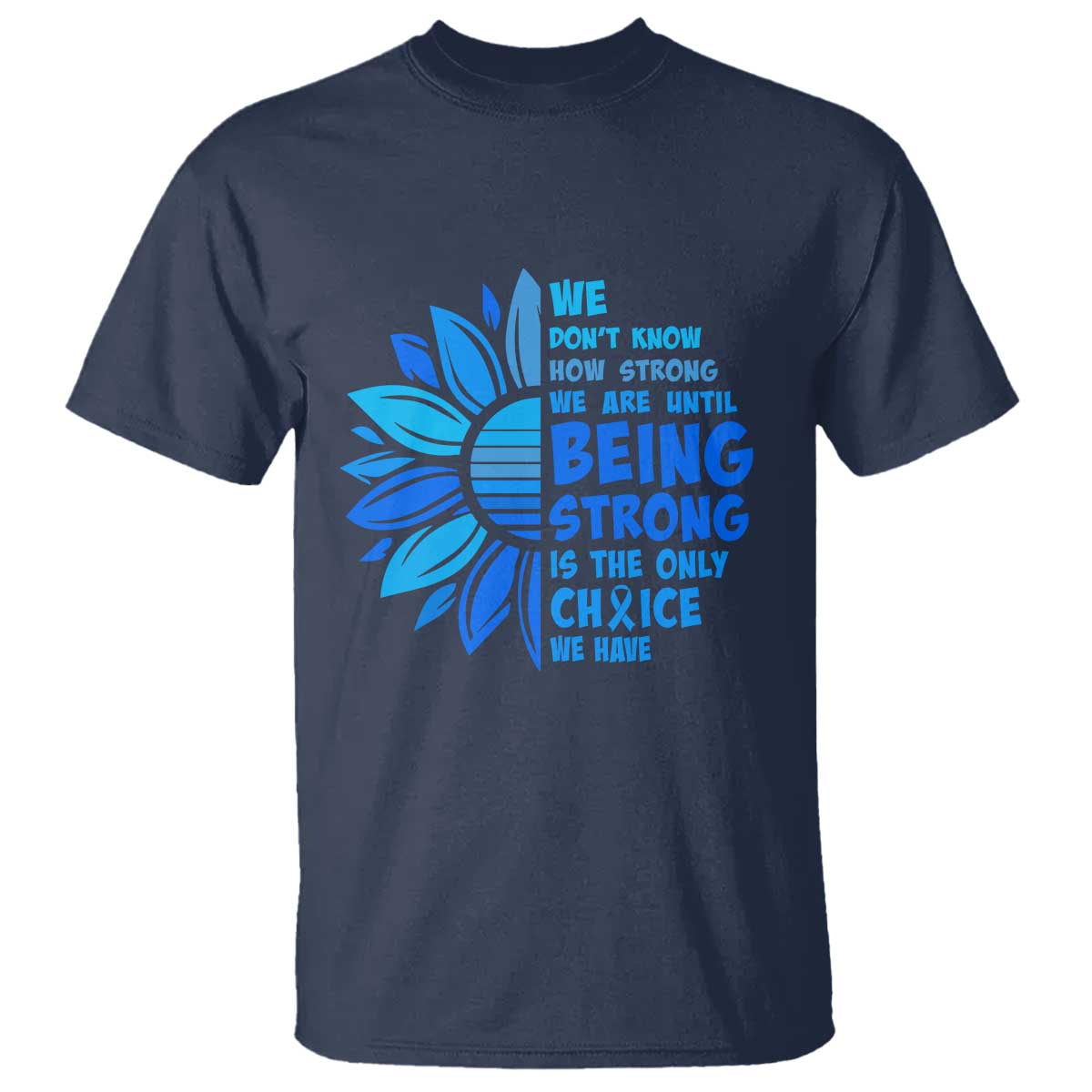 ALS Awareness T Shirt Blue Ribbon Stronger Survivor